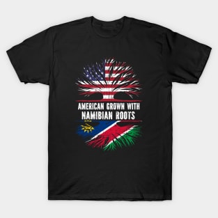 American Grown with Namibian Roots USA Flag T-Shirt